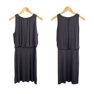 NEW Susana Monaco Silk Metal Gray Mini Dress Button Back Detail Size 6